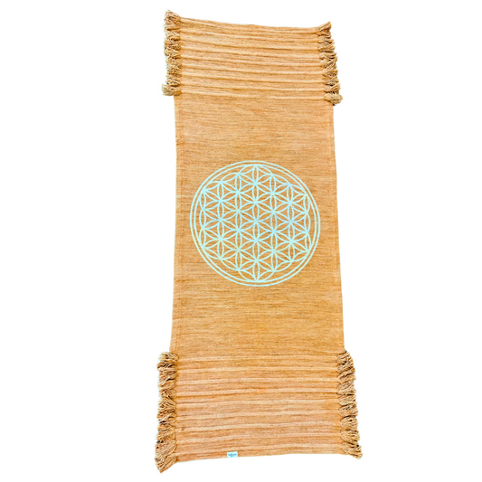 Eco-friendly Unity Edition yoga meditation mat with Sacred Flower of Life design, 100% chemical-free, non-toxic, sustainable